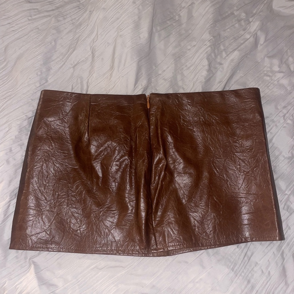 Brown Leather Skirt